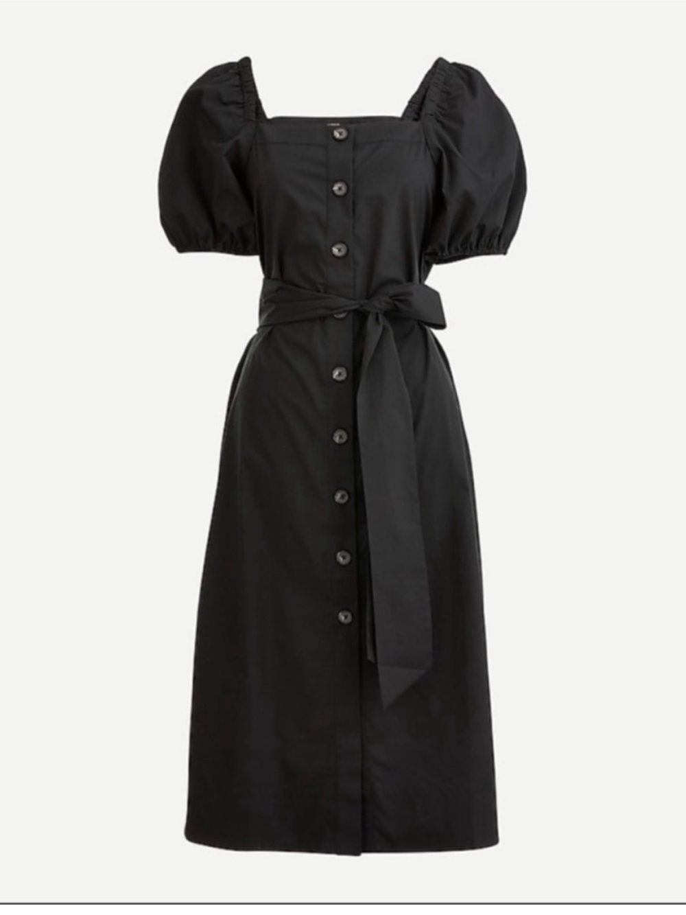 J. Crew Black Belted Cottage Dress